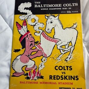 Baltimore Colts Washington Redskins 1960 Official Game Program 130766
